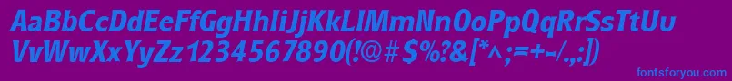 RoundestBoldItalic Font – Blue Fonts on Purple Background