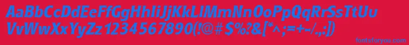 RoundestBoldItalic Font – Blue Fonts on Red Background