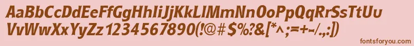 RoundestBoldItalic Font – Brown Fonts on Pink Background