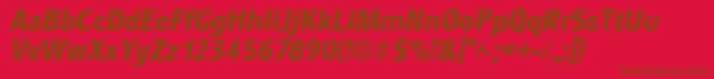 RoundestBoldItalic Font – Brown Fonts on Red Background