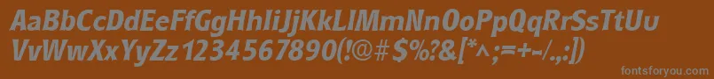 Шрифт RoundestBoldItalic – серые шрифты на коричневом фоне