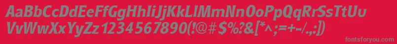 RoundestBoldItalic-Schriftart – Graue Schriften auf rotem Hintergrund