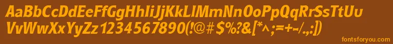 RoundestBoldItalic Font – Orange Fonts on Brown Background