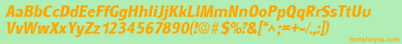RoundestBoldItalic Font – Orange Fonts on Green Background