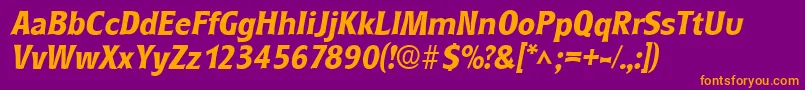 RoundestBoldItalic Font – Orange Fonts on Purple Background