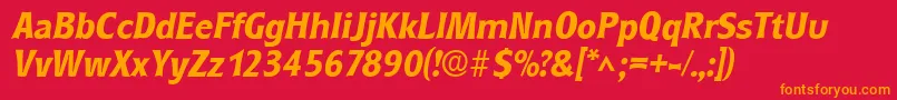 RoundestBoldItalic Font – Orange Fonts on Red Background
