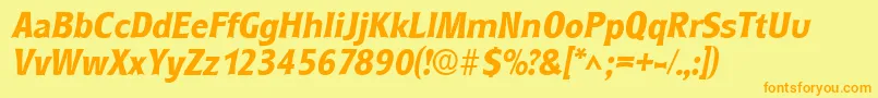 RoundestBoldItalic Font – Orange Fonts on Yellow Background