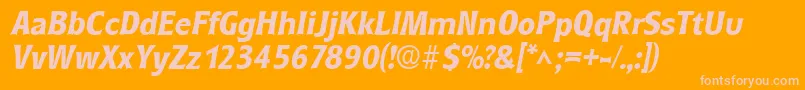 RoundestBoldItalic Font – Pink Fonts on Orange Background