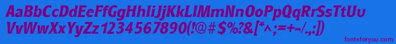 RoundestBoldItalic Font – Purple Fonts on Blue Background