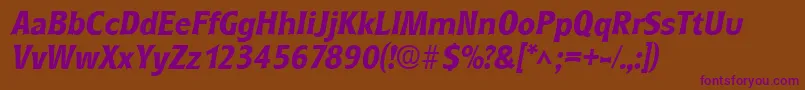 RoundestBoldItalic Font – Purple Fonts on Brown Background