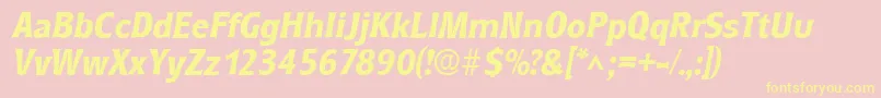 RoundestBoldItalic Font – Yellow Fonts on Pink Background
