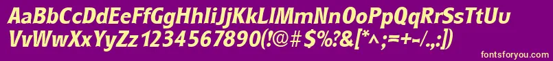 RoundestBoldItalic Font – Yellow Fonts on Purple Background