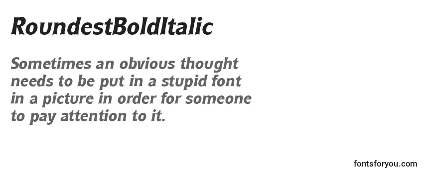 RoundestBoldItalic Font
