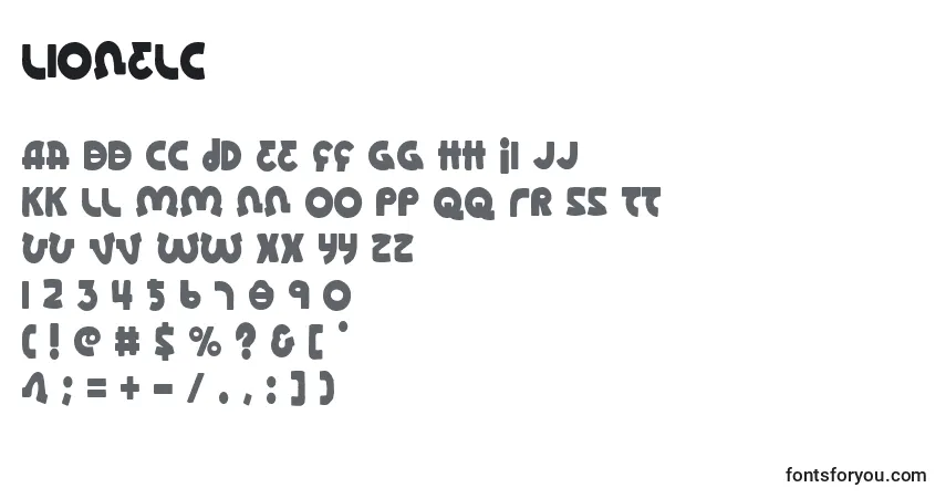 A fonte Lionelc – alfabeto, números, caracteres especiais