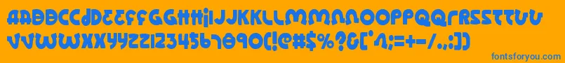 Lionelc Font – Blue Fonts on Orange Background