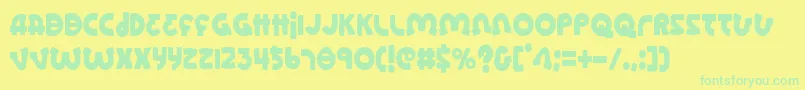 フォントLionelc – 黄色い背景に緑の文字
