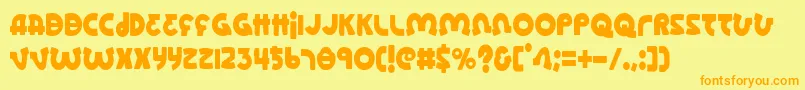 Lionelc Font – Orange Fonts on Yellow Background