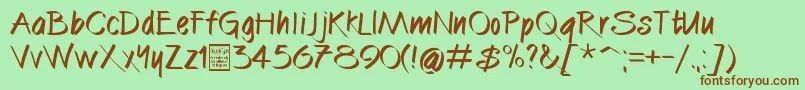 CallibrushDemo Font – Brown Fonts on Green Background