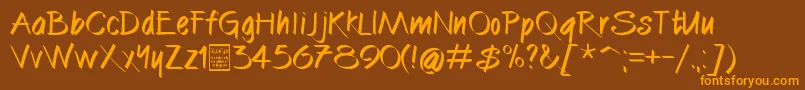 CallibrushDemo-Schriftart – Orangefarbene Schriften auf braunem Hintergrund
