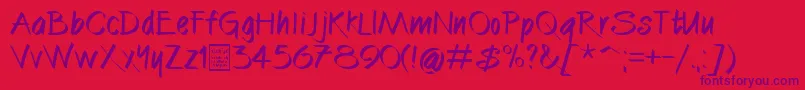 CallibrushDemo Font – Purple Fonts on Red Background
