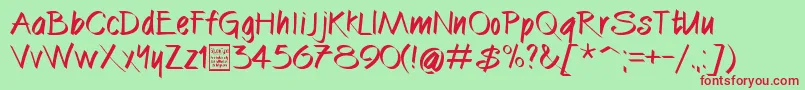 CallibrushDemo Font – Red Fonts on Green Background