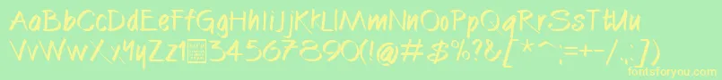 CallibrushDemo-Schriftart – Gelbe Schriften auf grünem Hintergrund