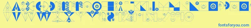 BadabumHappyloverstown.Eu Font – Blue Fonts on Yellow Background