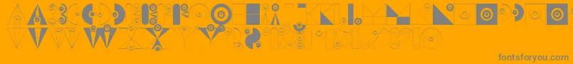 BadabumHappyloverstown.Eu-Schriftart – Graue Schriften auf orangefarbenem Hintergrund