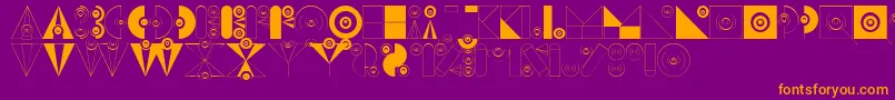 Шрифт BadabumHappyloverstown.Eu – оранжевые шрифты на фиолетовом фоне