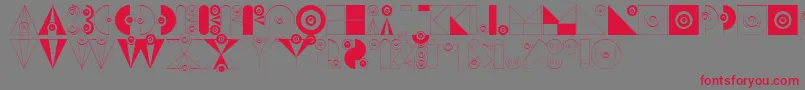 フォントBadabumHappyloverstown.Eu – 赤い文字の灰色の背景