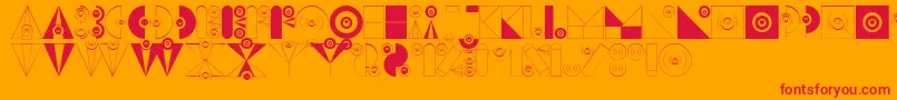 BadabumHappyloverstown.Eu Font – Red Fonts on Orange Background