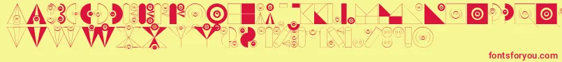 BadabumHappyloverstown.Eu Font – Red Fonts on Yellow Background