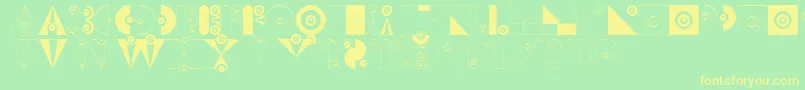 Шрифт BadabumHappyloverstown.Eu – жёлтые шрифты на зелёном фоне