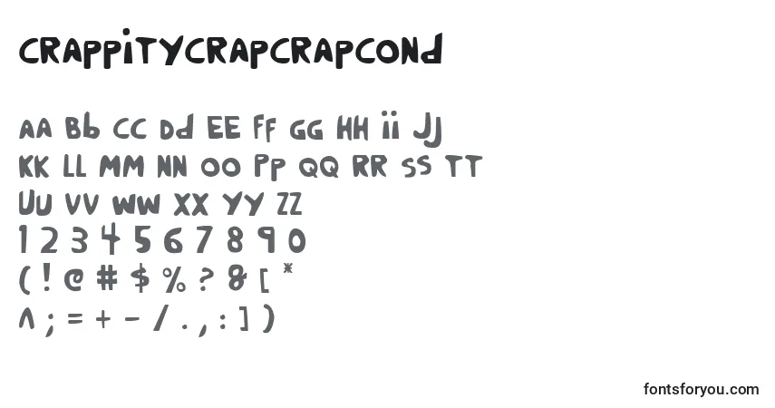 CrappityCrapCrapCond Font – alphabet, numbers, special characters