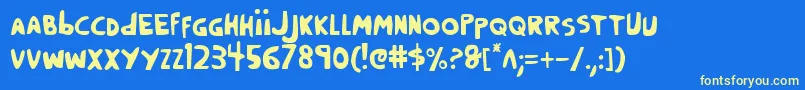CrappityCrapCrapCond-Schriftart – Gelbe Schriften auf blauem Hintergrund