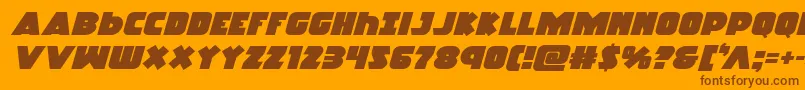 Racketsquadexpandital Font – Brown Fonts on Orange Background