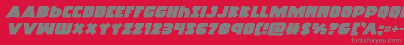 フォントRacketsquadexpandital – 赤い背景に灰色の文字