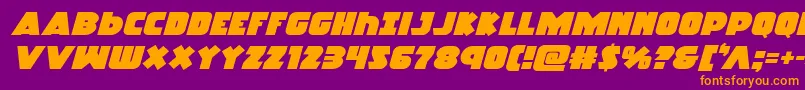 Racketsquadexpandital Font – Orange Fonts on Purple Background