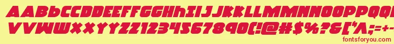 Racketsquadexpandital Font – Red Fonts on Yellow Background
