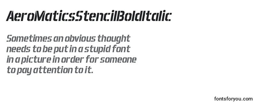 AeroMaticsStencilBoldItalic Font