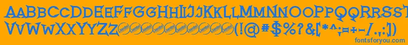 RomanicumBold Font – Blue Fonts on Orange Background