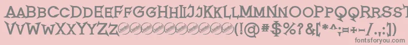 RomanicumBold-Schriftart – Graue Schriften auf rosa Hintergrund