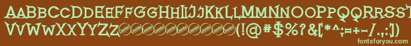 RomanicumBold-fontti – vihreät fontit ruskealla taustalla