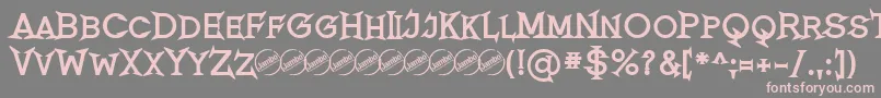 RomanicumBold-Schriftart – Rosa Schriften auf grauem Hintergrund