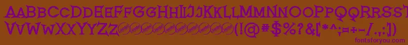 RomanicumBold-Schriftart – Violette Schriften auf braunem Hintergrund