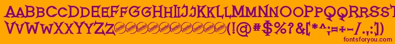フォントRomanicumBold – オレンジの背景に紫のフォント