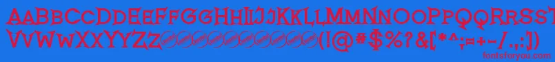 フォントRomanicumBold – 赤い文字の青い背景