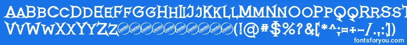 RomanicumBold Font – White Fonts on Blue Background