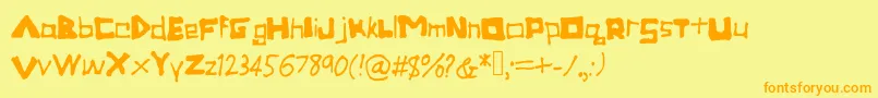 Tronica-Schriftart – Orangefarbene Schriften auf gelbem Hintergrund