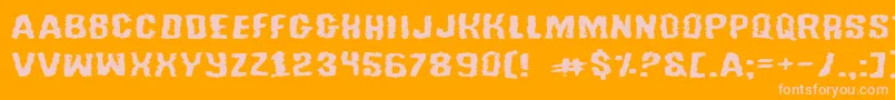 Tusslee Font – Pink Fonts on Orange Background